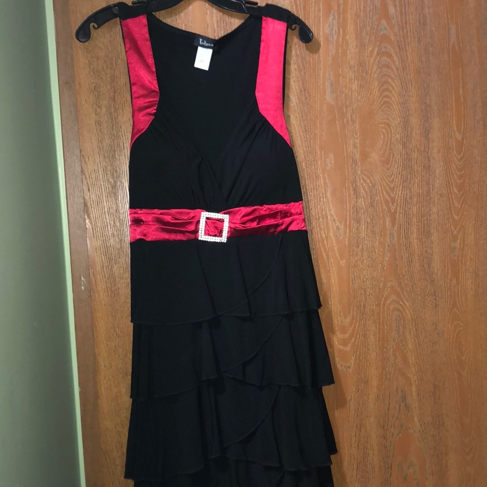 Red and black plus size dress